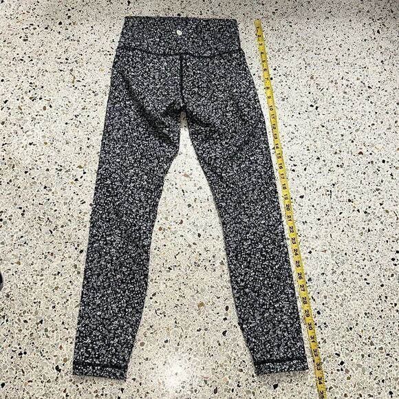Lululemon Wunder under hi rise waist 7/8 tight leggings daisy white black 4 - Picture 6 of 8